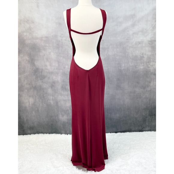 Lulus Deep Red Maxi Dress Womens Medium Open Back Prom Valentines Gala Holiday - Picture 3 of 9